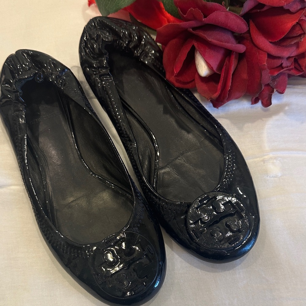 Tory Burch Reva patent leather ballet flats Sz 51/2